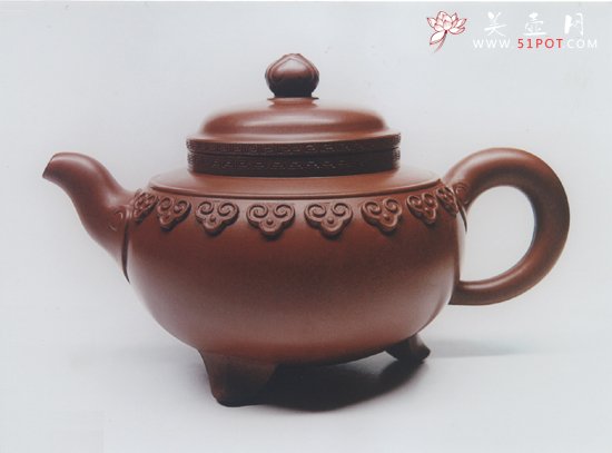 紫砂壶图片：三足云肩如意 - 美壶网