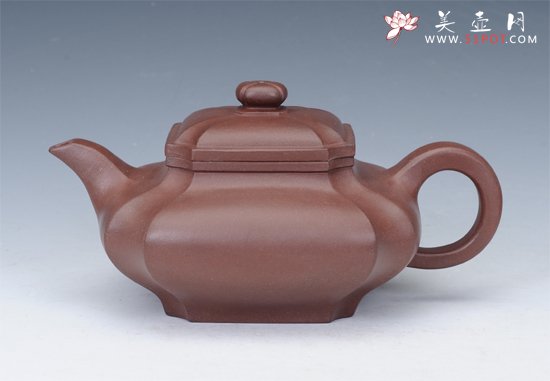 紫砂壶图片：六方抽角水扁 - 美壶网