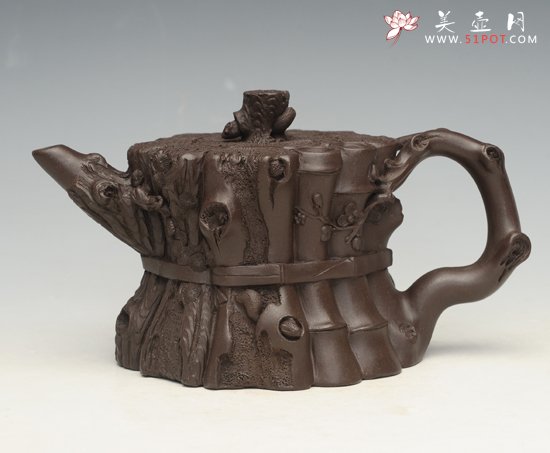 紫砂壶图片：束柴三友     容量：250cc - 美壶网