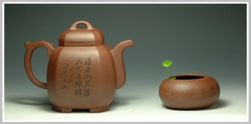 紫砂壶图片：婀娜多姿的小草~~ - 美壶网