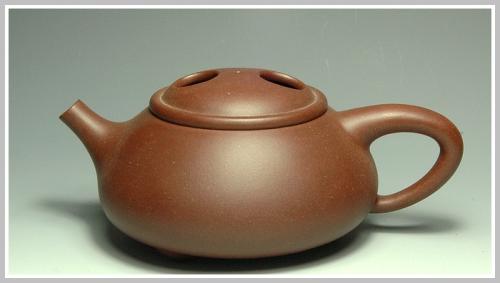刘骐伟紫砂壶 牛盖石瓢 原矿紫泥