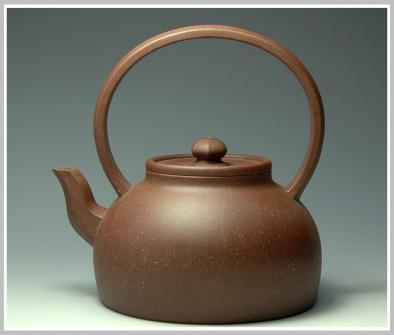 王国强紫砂壶 大彬提梁 原矿紫泥