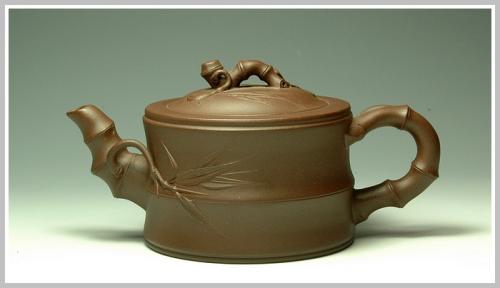 蔡一强紫砂壶 小竹段 原矿紫泥