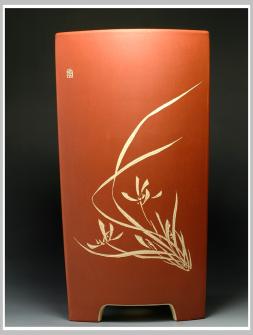 陆轶舟紫砂壶 长四方花盆1 原矿段泥