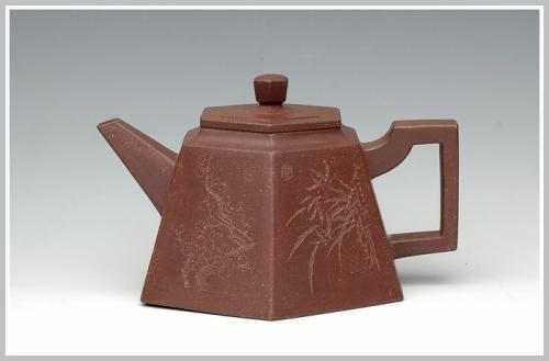 史金妹紫砂壶 全手紫泥高六方 原矿紫泥