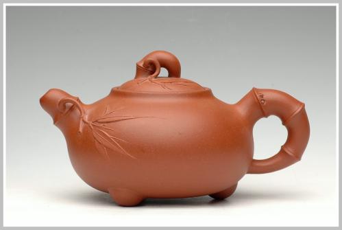 范国名紫砂壶 道洪竹 原矿红泥