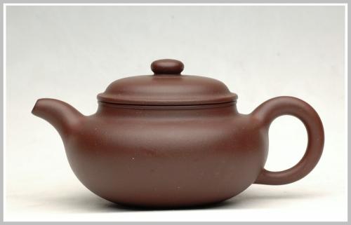 徐建芳紫砂壶 全手一捺底刹瓦成型之仿古 原矿紫泥