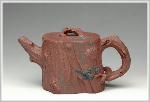 单志萍紫砂壶 拙壮   全手精品之苔痕松桩 原矿底槽清