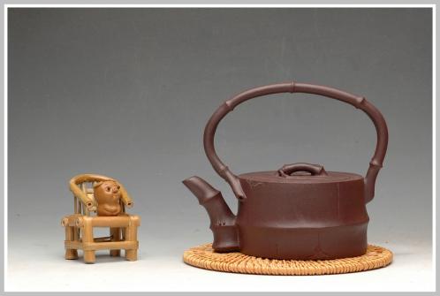 单志萍紫砂壶 单志萍老师新品 全手竹韵提梁 原矿底槽清