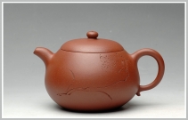 紫砂壶图片：清新雅致 墨陶装饰   全手西施 实力尹君峰经典作品 - 美壶网