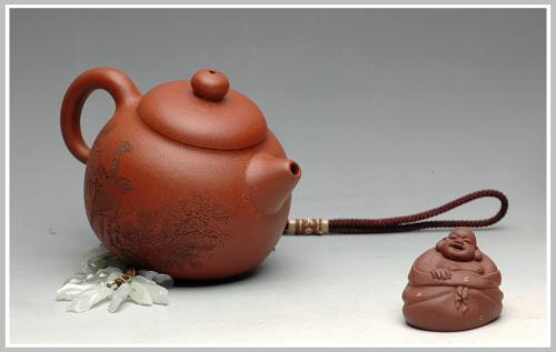 李彦雄紫砂壶 饱满敦厚 刻绘精致 全手优质降坡泥文旦 原矿降坡泥