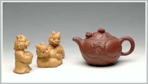 史金妹紫砂壶 一朝鲤鱼跃龙门   优质底料 做工细腻 精品小鱼化龙 原矿底槽清