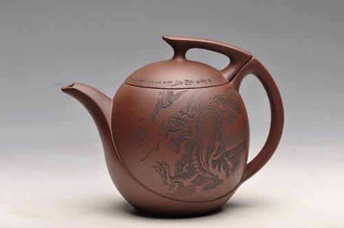 李彦雄紫砂壶 造型新颖 李彦雄老师精心装饰 龙吟九霄 原矿紫泥