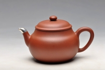 紫砂壶图片：包银全手鸣远梨式 风姿绰约 优质地槽青 - 美壶网