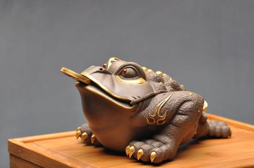 范志峰紫砂壶 徐秀棠高徒范志峰〖金钱多多〗香港大世界收藏 24K金 