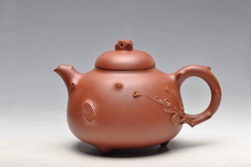 单志萍紫砂壶 惊艳双色立体梅花 颇有气势  梅花乳鼎 原矿底槽清