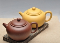 紫砂壶图片：形制古朴 饱满大气 精品亨圆  袁新强作品 - 美壶网