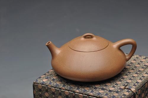 陈进紫砂壶 清逸之作 经典传统 全手东坡瓢 原矿段泥
