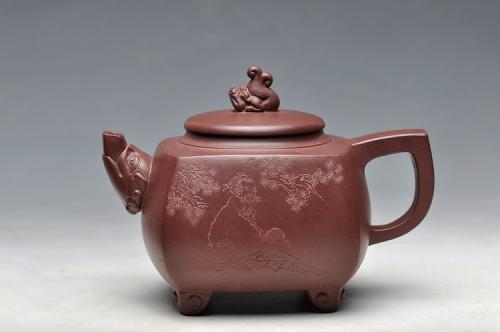 王余平紫砂壶 闲然别致 生动可爱 鱼龙壶 原矿紫泥