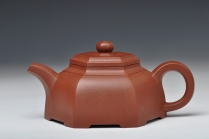 紫砂壶图片：古雅上流  许学军全手新品 顺六方 线条刚劲 - 美壶网