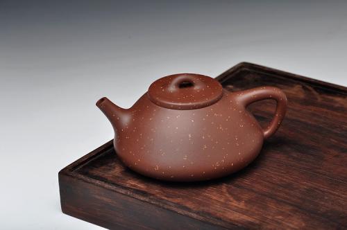 曲峰紫砂壶 精品代表作 最新力作 全手铺砂大子冶石瓢 原矿紫泥