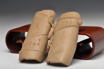 紫砂壶图片：文房雅器 茶盘精品茶宠 清竹臂搁 贴叶传神 中书协刘世涛助兴装饰 - 美壶网