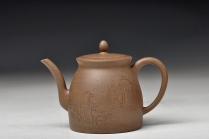 紫砂壶图片：范磊经典作品 青段全手禅韵 挺拔秀气 古朴 山水风韵 - 美壶网