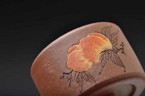 石丁紫砂壶 优质降坡泥 玉扳指福寿杯 60cc 淡泊明志 原矿降坡泥