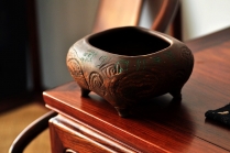 紫砂壶图片：全手作品 文房雅玩之养心水洗 笔洗 造型古拙 - 美壶网