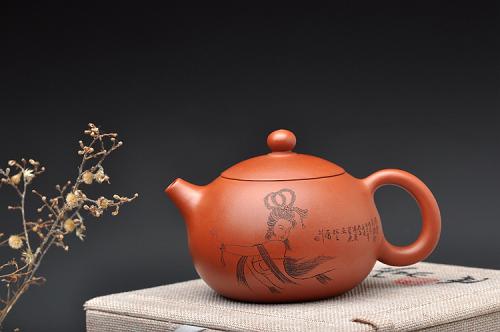 钱伟刚紫砂壶 谁赏素腰轻o(∩_∩)o  红泥西施 韵味十足 原矿红泥