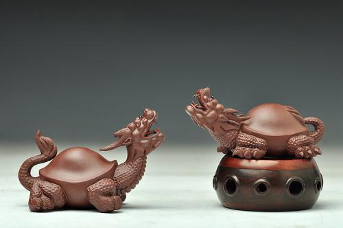 美壶定制紫砂壶 精品龙龟茶宠 原矿紫泥