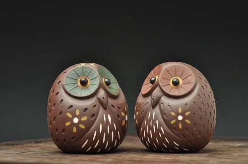 美壶定制紫砂壶 猫头鹰~夜晚来临，让我讲讲月光里的故事o(∩_∩)o  原矿紫泥