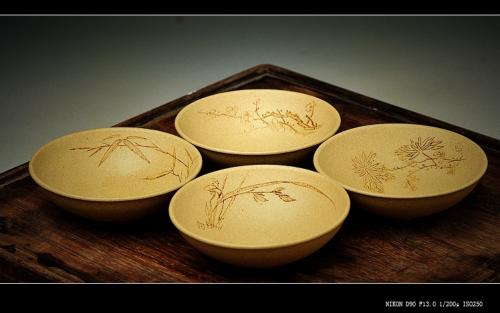 石丁紫砂壶 一套梅兰竹菊 茶室之美 乳香杯 原矿段泥