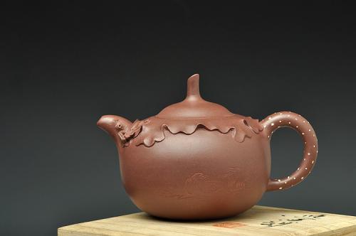 蔡一强紫砂壶 蔡一强新作和合 造型新颖 送礼佳作 原矿紫泥