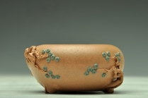 紫砂壶图片：全手松段水盂 文房雅玩 - 美壶网