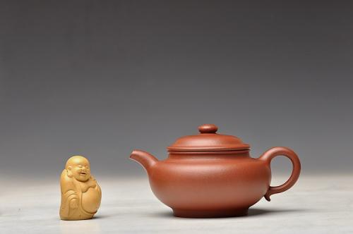 施梦佳紫砂壶 徐家风格 舒展温润 扁而不僵  全手扁掇只 优质红清水 原矿清水泥