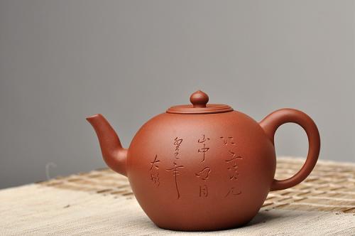 泓渝山房紫砂壶 古朴饱满 拙意十足 摹古全手大彬圆壶 江上清风山中明月 原矿清水泥