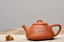 紫砂壶图片：实用经典 文气十足  五福石瓢之全手降坡泥子冶石瓢 - 美壶网