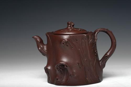 顾正芳紫砂壶 花货典范 灵韵秀雅 全手葡萄桩之万年丰 薄胎精品 原矿紫泥