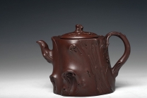 紫砂壶图片：花货典范 灵韵秀雅 全手葡萄桩之万年丰 薄胎精品 - 美壶网