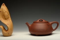 紫砂壶图片：优质青水泥 传统实用 文气装饰 中石瓢 - 美壶网