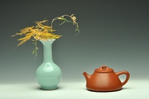 紫砂壶图片：手工练制纯料降坡泥 倔强可爱~ 全手子冶石瓢 雅致喜人 - 美壶网