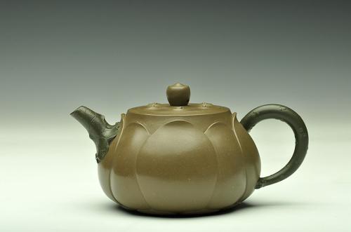 孙伟强紫砂壶 原创作品孙伟强张新亚合作 灵秀之作 大气清美 宝莲 原矿绿泥