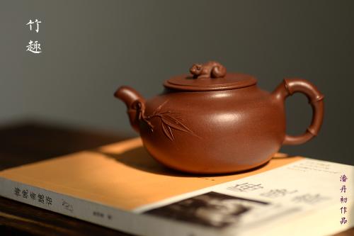 潘丹初紫砂壶 大口实用 憨厚可人 全手竹趣 创意花货 原矿底槽清