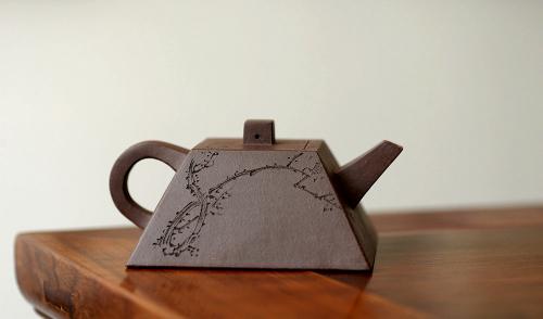 陆轶舟紫砂壶  线条挺拔  全手镶片升方 优质紫泥 原矿紫泥