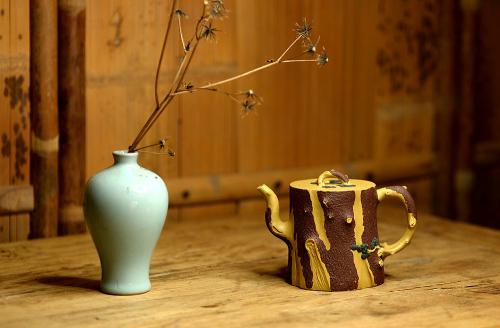 单志萍紫砂壶 单志萍新品 全手松桩  挺拔 文气秀雅 原矿段泥