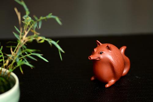 施奇华紫砂壶 施奇华最新文房水滴 好玩的茶宠 ~尾兽狐o(∩_∩)o  原矿清水泥