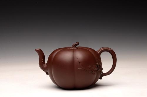 顾正芳紫砂壶 顾正芳乙未年新品 饱满丰润 灵韵秀雅 全手筋纹南瓜 田园清趣 原矿紫泥