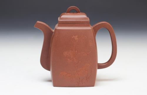 周小明紫砂壶 汉方壶 原矿底槽清