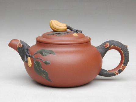 高明紫砂壶 佛手壶 原矿清水泥